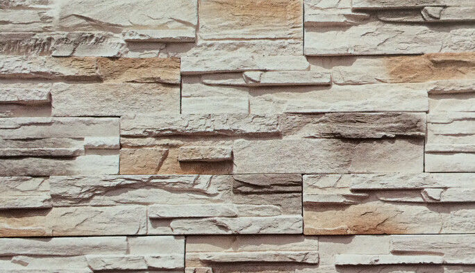 White Color Synthetic Stone Panels Rustic Exterior Artificial Culture Thin Reef Stone