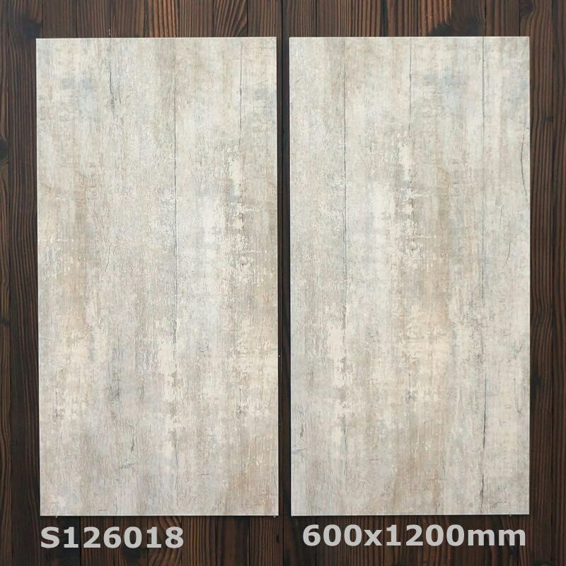 Wood Flooring Ceramic Rustic Tile 600x1200mm Fashion Color Bedroom Floor Brown Color